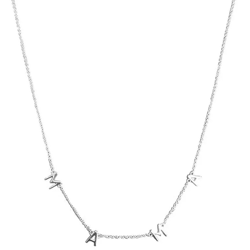 Mama Monogram Layering Necklace - Silver